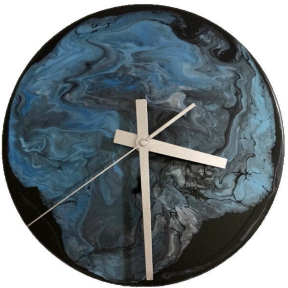 Painted Vinyl Record Clock- "Fire & Ice"